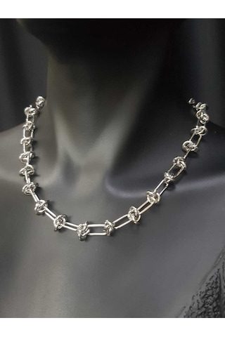 Vog Vip Çelik Xuping Punk Rock Dikenli Düğüm Unisex Hip Hop Kısa Yaka Boyun Zinciri Choker Beyaz