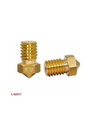 0.8mm x 1.75mm M6 Prinç Nozzle 3D Yazıcı Printer 1.75mm Filament Uyum MK8 CR-10 CR-10S Ender 3