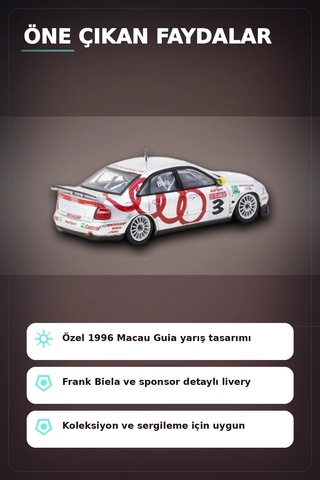Frank Biela 1996 Macau Galibi 1/64 Diecast Model Araba - Audi A4 Quattro Bx-313338
