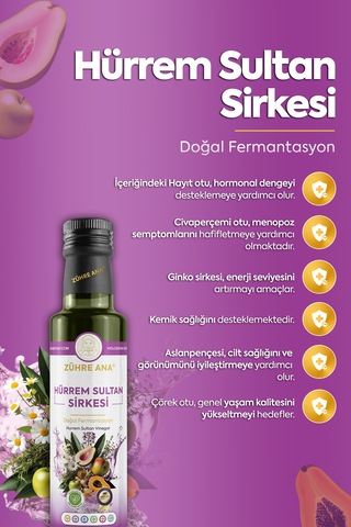 Hürrem Sultan Sirkesi Doğal Fermantasyon Hurrem Sultan Vinegar 500 Ml