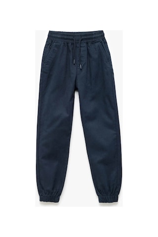 Koton Erkek Çocuk Beli Bağcıklı Cep Detaylı Pamuklu Gabardin Jogger Pantolon Lacivert