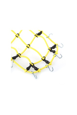 Geekyou 1/10 Simülasyon Tırmanma Arabası İçin Kauçuk Çiftleriyle Esnek Tavan Bagaj Ağı Sarı