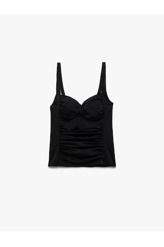 Koton Korse Detaylı Drape Detaylı Askılı Bikini Tankini Üst Siyah 5sak10189mm Siyah