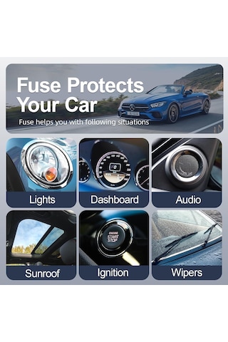 Araç Sigorta Seti 300 Parça 3 Boy Micro/mini/standart Boy Düzenleyici Kutusunda 2 - 3 - 5 - 7.5 - 10 -15 - 20 - 25 - 30 - 35