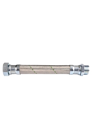 1" 10 Bar Paslanmaz Örgülü Hidrofor Hortumu Düz Flex Hortum Rakor & Nipel 90 Cm