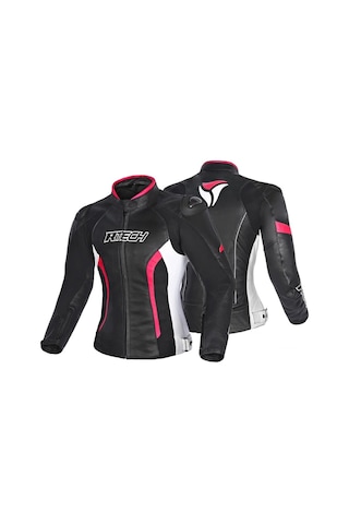 R-tech Chaqueta Piel Tom Rider Lady Motosiklet Mont L Beden Gri / Pembe