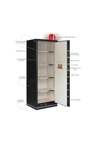 Mühlen G.Safe Box 180H Mega Boy Şifreli & Alarmlı Çelik Kasa Yekp