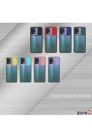 Noktaks - Oppo Uyumlu Oppo Reno 5 Lite - Kılıf Slayt Sürgülü Arkası Buzlu Lensi Kapak - Siyah