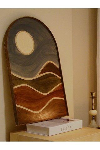 Cıgılwood Mountaın And Moon Ahşap Bohem Tablo