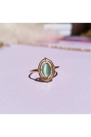 Maide Altın Yüzük 14K Mavi Kuvars Taşlı 450111778