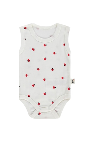 Civil Baby Uğur Böceği Empirme 0-48 Ay Çıtçıtlı Badi - Ekru