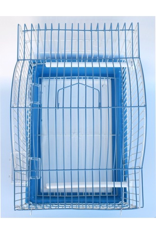 Hedicaret Mavi Kuş Kafesi Tonoz Çatı 47x40x27 Cm Çekmeceli