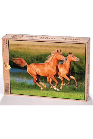 King Of Puzzle Atlar Ahşap Puzzle 1000 Parça