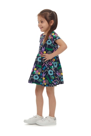 Lovetti Kız Çocuk Cutouts Animal Desen Kısa Kol Kloşe Etek Elbise 5910-92 Beyaz