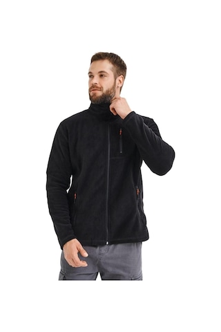 Genius Store Tam Fermuarlı 3 Cepli Outdoor Erkek Polar Ceket Tactical Flecee Siyah