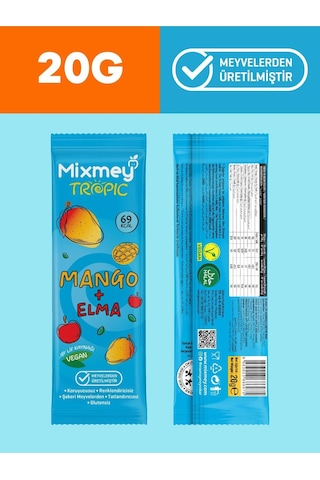 Mixmey Tropik Meyve Bar Serisi 10 Adet | Sağlıklı Atıştırmalıklar – Vegan, Glutensiz (20GR X 10 ADET)