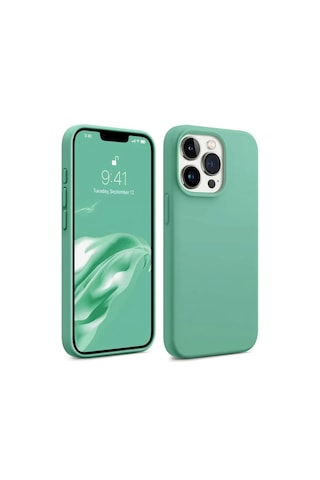 Bix İphone 13 Pro Silikon Kılıf Magsafe Uyumlu Güçlü Koruma Darbe Emici Nane Yeşili Yeşil