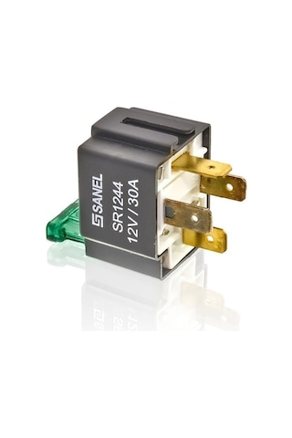 Sanel Mini Röle 12 Volt 30 Amper 4 Uçlu Sigortalı Braketli Sr1244 30