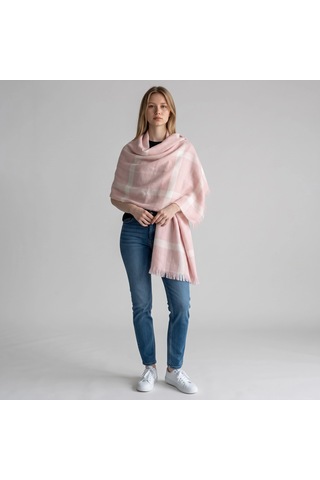 Kadın Ekose Desenli Yumuşak Kaşmir Hisli Omuz Şalı - 70x190 Cm Pembe Kadın Ekose Desenli Yumuşak Kaşmir Hisli Omuz Şalı - 70x190 Cm Pembe