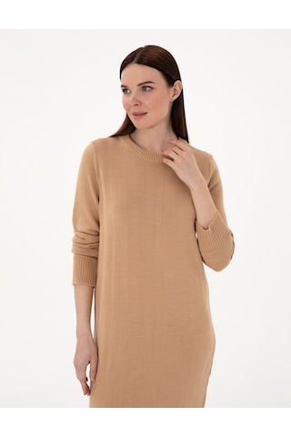 Pierre Cardin Kadın Bej Melanj Elbise Triko 50300115-vr156 Bej Melanj