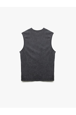 Koton Bisiklet Yaka Yıkamalı Pamuklu Kolsuz Tişört Antrasit 5sam30014mk Antrasit