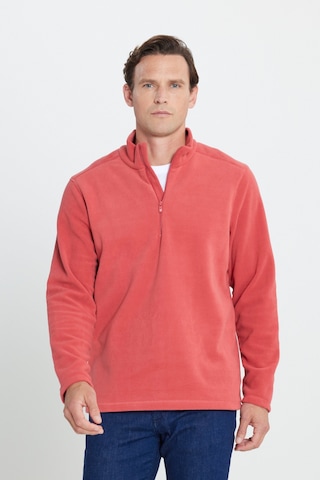 AC&Co / Altınyıldız Classics Anti-pilling Tüylenme Yapmayan Standart Fit Dik Yaka Polar Erkek Sweatshirt Mercan