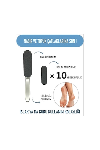 Ellea Nail Yedek Setli Çelik Topuk Törpüsü 10'lu