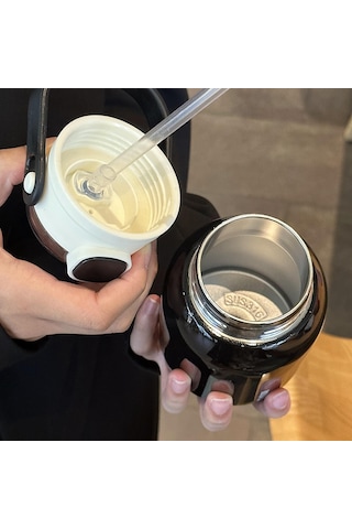 Jian Fan Paslanmazçelik Termos Bardak Hasır Göbek Fincan Pembe Pembe