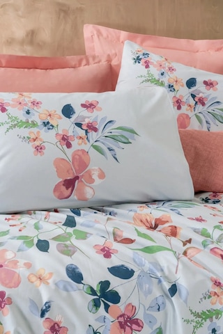 Cotton Box Modeline Çift Kişilik Nevresim Takımı Bluebell Somon Çok Renkli