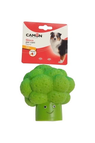 Camon Sesli Vinil Brokoli Şeklinde Eğlenceli Köpek Oyuncağı 13 Cm
