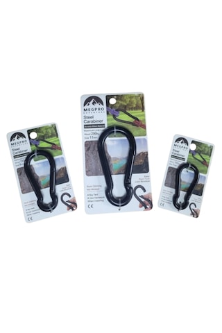 11 mm Siyah Karabina, Kamp, Hamak ve Outdoor Yaylı Kanca Dağcılık Kamp Malzemeleri Salıncak Anahtar Askı