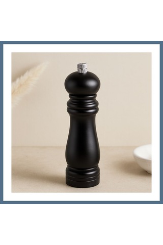 Buradabulabilirsin Küçük Siyah Ahşap Tuz Ve Baharat Öğütücü Çap 4.5 Cm, 15.5 Cm Bbz