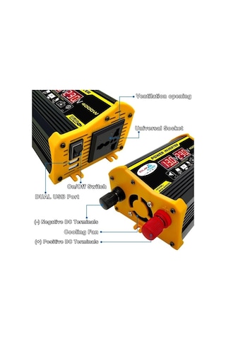 Novahub Sones Legend Iı 12v-220v 4000w Araç Güç Çeviricisi Siyah