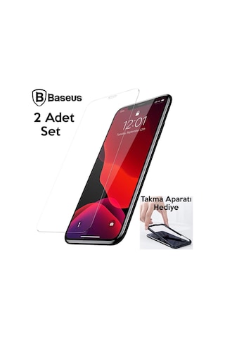 Baseus Apple Uyumlu   iPhone 11 Pro 0.3Mm Ful Tempered Cam Ekran Koruyucu Şeffaf