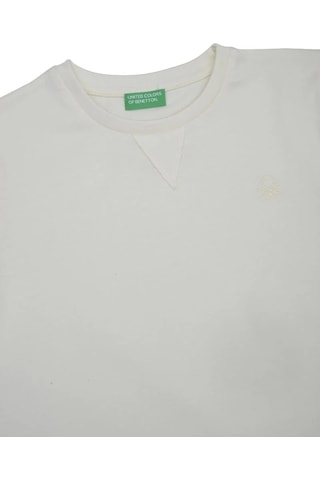 United Colors Of Benetton Bnt-b21643 Erkek Çocuk Uzun Kollu Tshirt Ekru