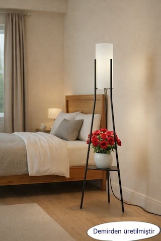 Luz Siyah Raflı Lambader 4011 Metal