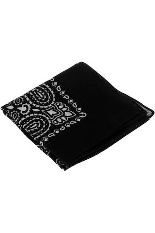 Homyl %100 Pamuk Baskılı Bandana Baş Şal Eşarp Saç Siyah Siyah