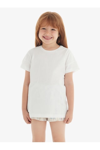 Blackspade Kız Çocuk T-shirt 60571 - Beyaz Beyaz
