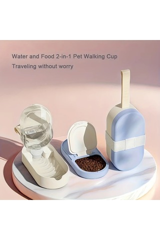 Elmpaly Mavi Taşınabilir Evcil Hayvan Şişesi: Yürüyüş Ve Seyahat İçin Su Kabı Yemlik