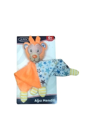 Jusso Toys Peluşlu Ağız Mendili - Turuncu Maymun Turuncu