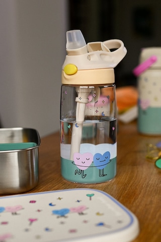 The Cotton Cloud - Dancing Hearts 480ml Tritan Gizli Pipetli Suluk Çok Renkli