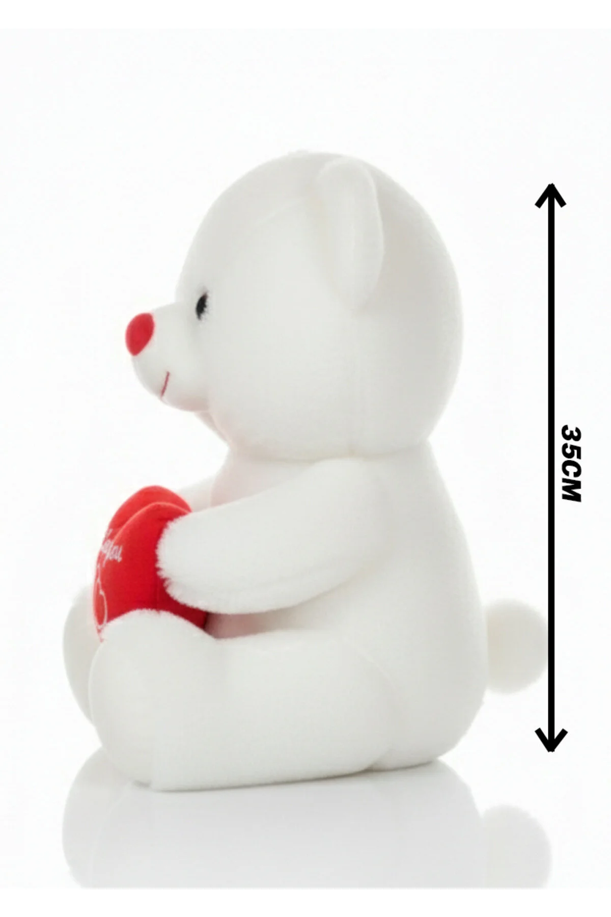 Ayıcık Kalpli 35cm - Sevimli & Yumuşak Beyaz