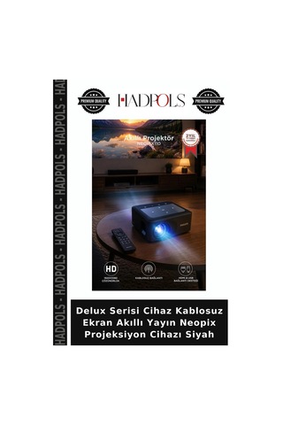 Özel Üretim Taşınabilir Görsel Sistem Bilgisayar Neopix Projeksiyon Cihazı Siyah