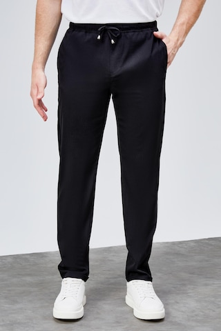 HLT Jeans Erkek Siyah Relaxed Fit Yandan Cepli Beli Lastikli Bağcıklı Duble Paça Jogger Pantolon Bolt-1996 Siyah