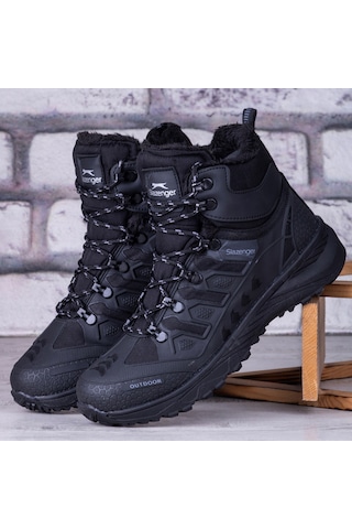 Slazenger 4k Erkek Kışlık Bot Fermuarlı Bilek Üzeri Bot Siyah Siyah
