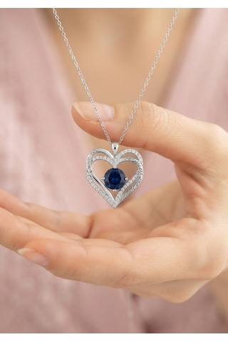 925 Ayar Gümüş Kalp Ortada Tektaş İ Love You Yazılı Gümüş Kolye