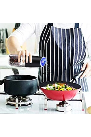 Novahub Pratik Otomatik Baharat Değirmeni - Eğimle Çalışan, Ayarlanabilir Öğütme, Büyük Kapasiteli Siyah Siyah