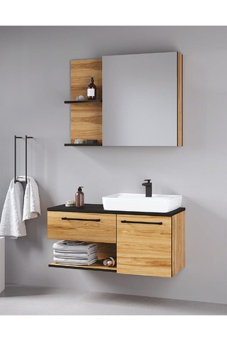 Turkuaz Seramik Duru Etajerli Lavabo 50 x 40 CM.Denko Piramit 90 Alt Modül