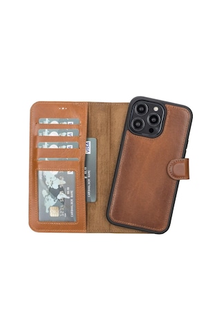 İphone 14 Plus Çıkarılabilir Deri Cüzdan Kılıf