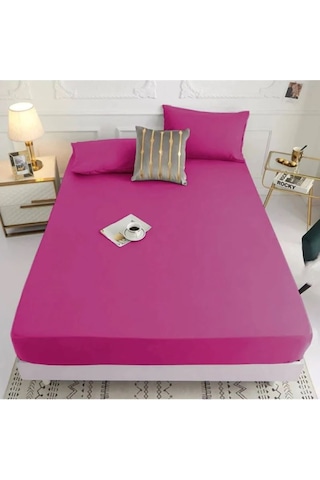 Ranforce Kumaştan Fuşya Renkli Çift Kişilik Çarşaf Takımı 200x200 Fuşya